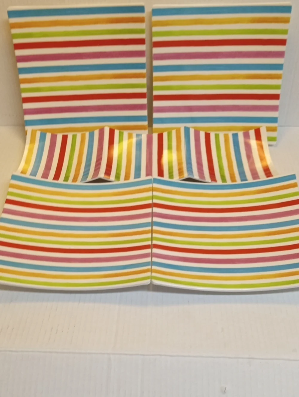 Pier 1 Vintage 4 Salad Plates Geometric Collection And 16